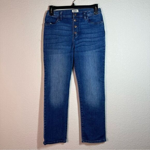 OshKosh B'gosh Medium Blue Button Fly Straight Leg Jeans‎ Girls Size 14/14A - Picture 1 of 7